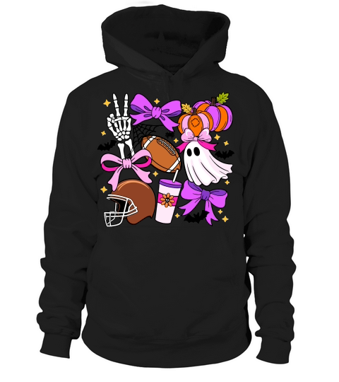 Football Season Retro Halloween Spooky Ghost Hoodie Unisex