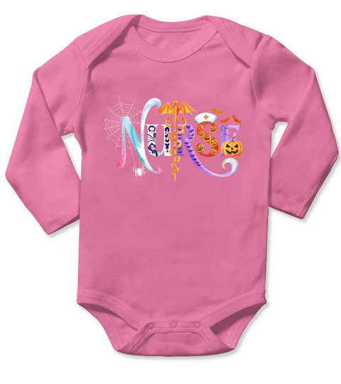 Halloween Spooky Nurse Design Long Sleeve Baby One-Piece
