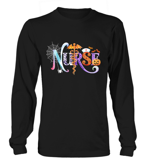 Halloween Spooky Nurse Design Long sleeved Unisex