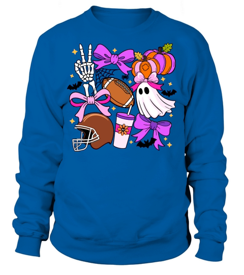 Football Season Retro Halloween Spooky Ghost Sweatshirt Unisex