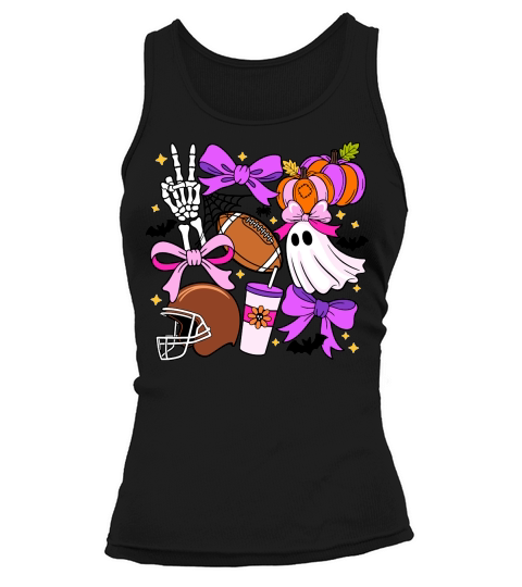 Football Season Retro Halloween Spooky Ghost Tank top Woman