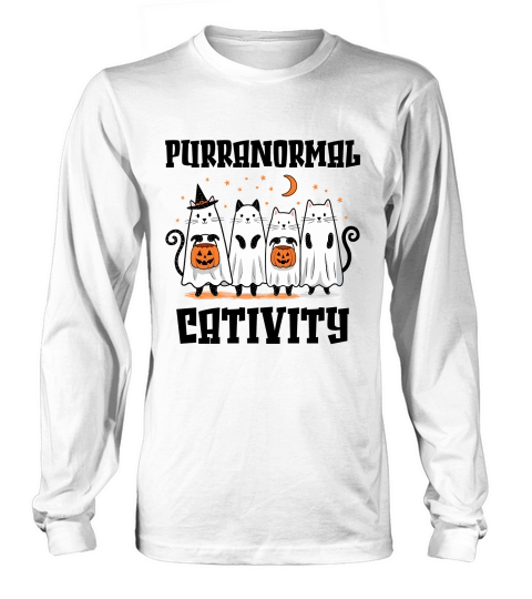 Halloween Cat Purranormal Cativity Long sleeved Unisex