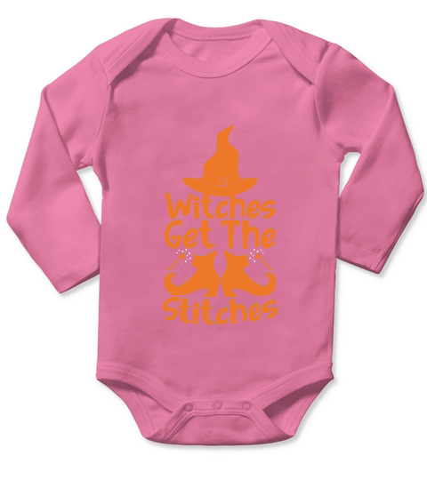 WITCHES GET THE STITCHES HALLOWEEN Long Sleeve Baby One-Piece