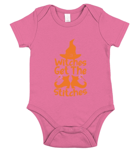 WITCHES GET THE STITCHES HALLOWEEN Short Sleeve Baby One-Piece