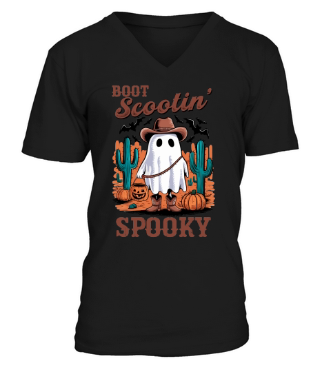 Boot Scoot Spooky Western V-Neck T-shirt