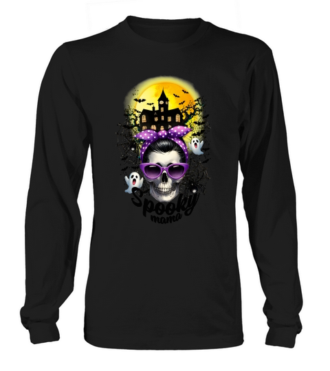 Halloween Spooky Mama Messy Bun Long sleeved Unisex