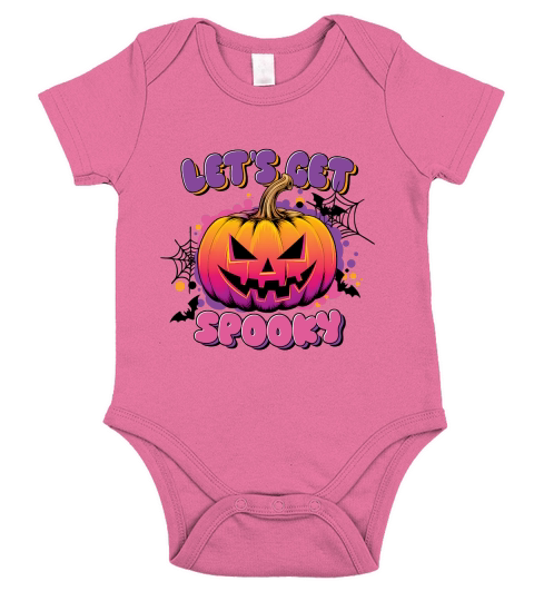 Let’s Get Spooky Funny Halloween Short Sleeve Baby One-Piece