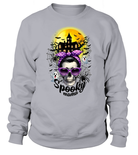 Halloween Spooky Mama Messy Bun Sweatshirt Unisex