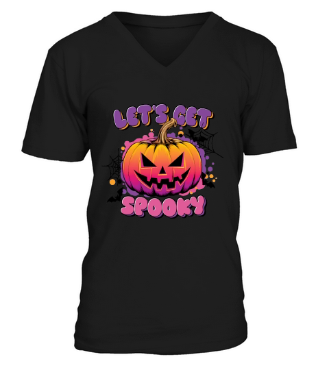 Let’s Get Spooky Funny Halloween V-Neck T-shirt