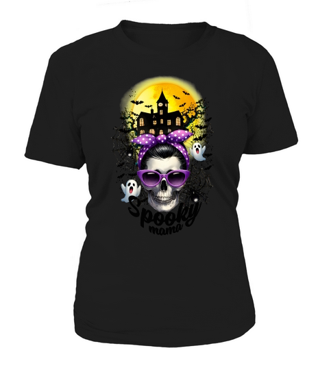 Halloween Spooky Mama Messy Bun Women's T-Shirt