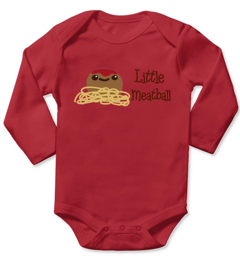 Little Meatball Long Sleeve Baby One-Piece