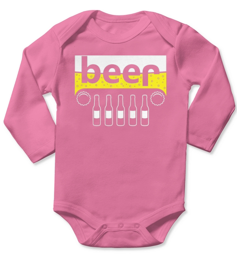 BEER JEEP SHIRT Long Sleeve Baby One-Piece