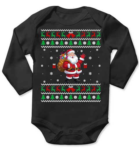 Funny Santa Gifts Christmas Ugly Long Sleeve Baby One-Piece