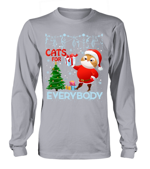 CATS FOR EVERYBODY   Christmas Day Design Long sleeved Unisex