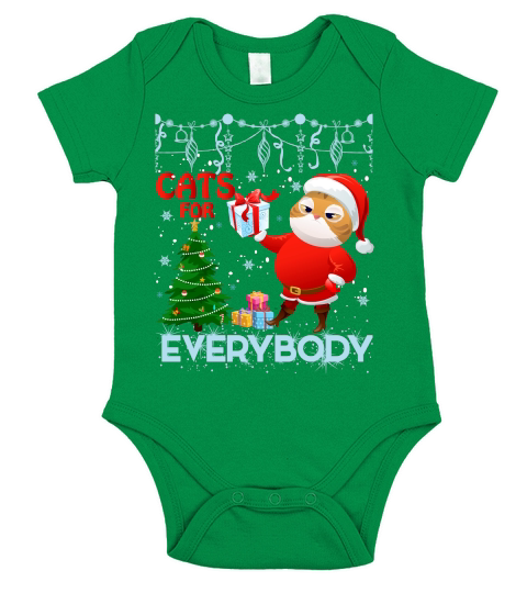 CATS FOR EVERYBODY   Christmas Day Design Short Sleeve Baby One-Piece