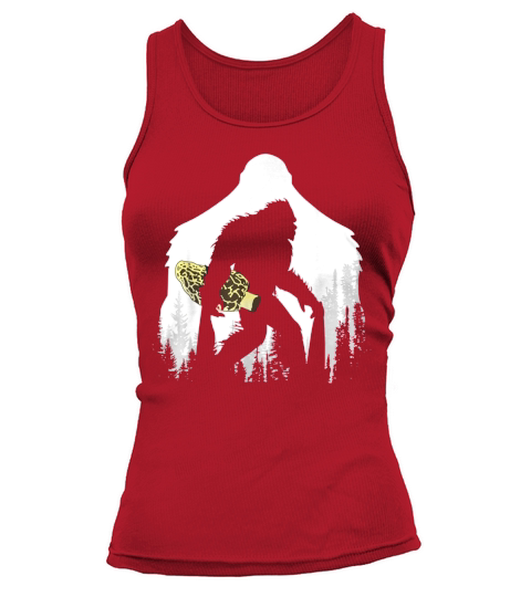 Bigfoot With Morel Mushroom In Forest Gift Mushroom Hunter T-Shirt Tank top Woman