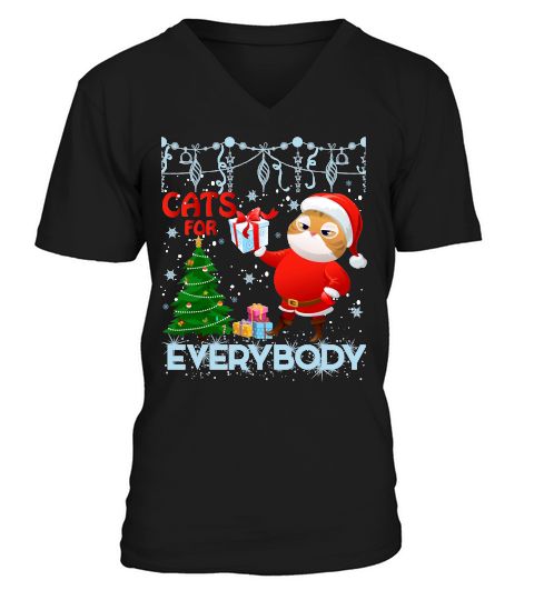 CATS FOR EVERYBODY   Christmas Day Design V-Neck T-shirt