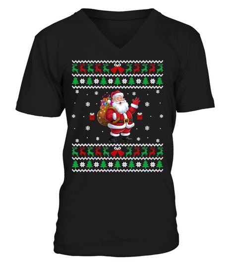 Funny Santa Gifts Christmas Ugly V-Neck T-shirt