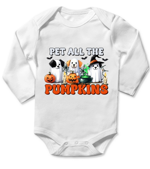 Pet All The Pumpkins Long Sleeve Baby One-Piece
