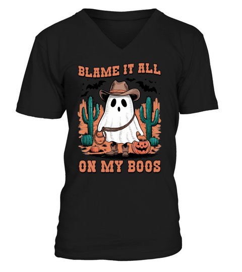 Blame It All On My Boos Halloween V-Neck T-shirt