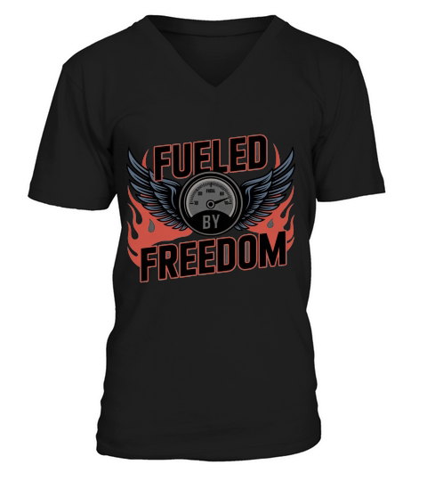 Fueled by Freedom Vintage Biker V-Neck T-shirt