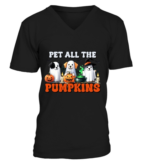 Pet All The Pumpkins V-Neck T-shirt