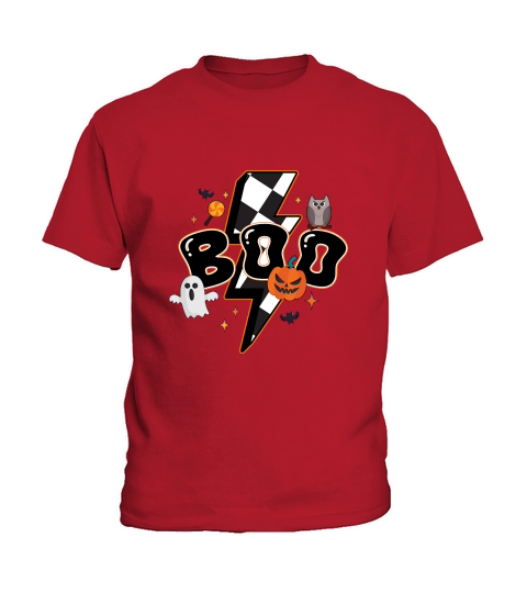 Retro Halloween Boo Vibes Ghouls Kids T-Shirt