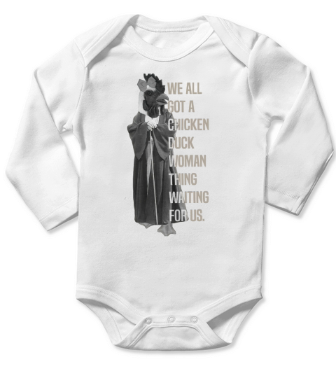 Chicken Duck Woman Thing Long Sleeve Baby One-Piece