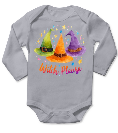 Witch Please Halloween Long Sleeve Baby One-Piece