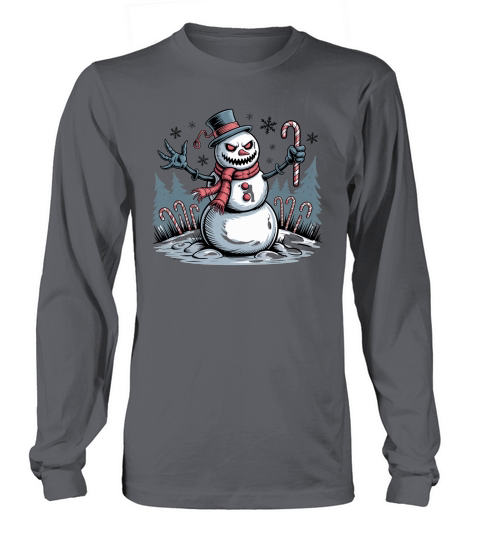 Creepy Snowman Christmas Long sleeved Unisex