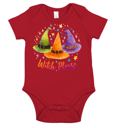 Witch Please Halloween Short Sleeve Baby One-Piece