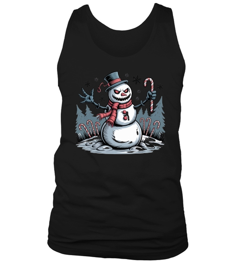 Creepy Snowman Christmas Tank Top Unisex
