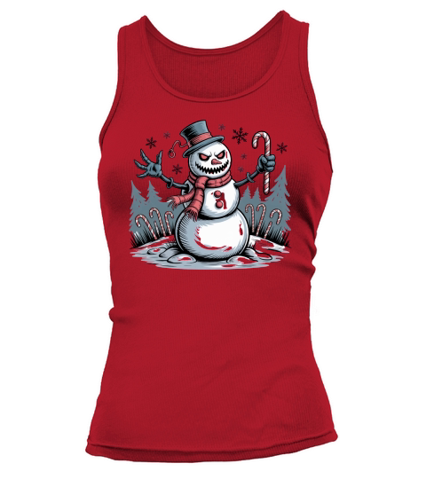 Creepy Snowman Christmas Tank top Woman
