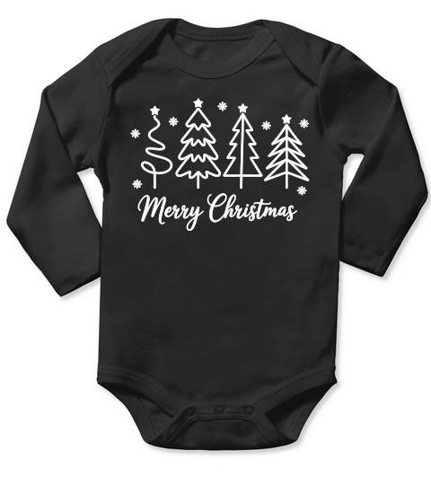 Christmas Tree Sublimation, Holiday Long Sleeve Baby One-Piece