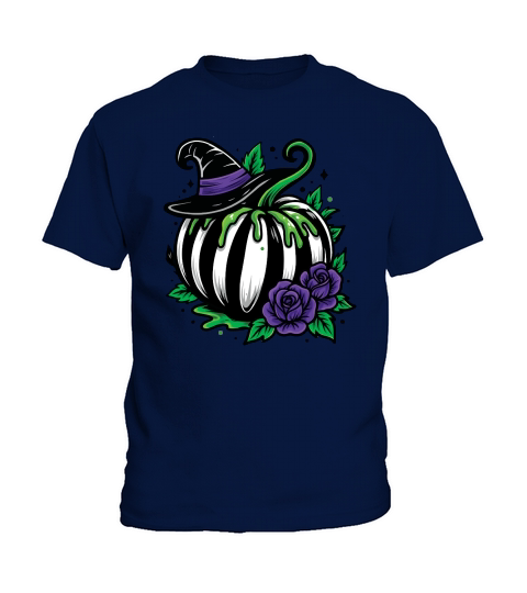 Halloween Pumpkin and Roses Kids T-Shirt