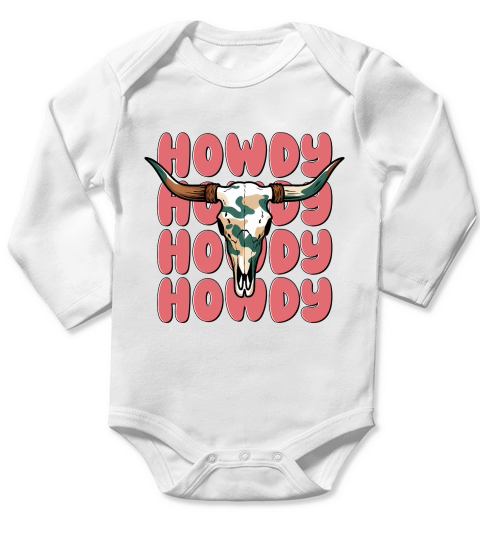 Howdy Halloween Design Long Sleeve Baby One-Piece