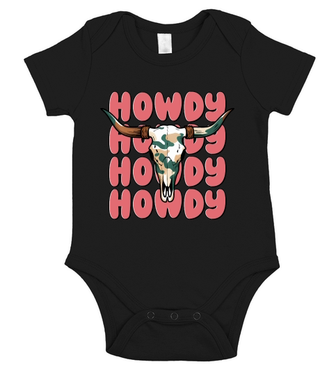 Howdy Halloween Design Short Sleeve Baby One-Piece