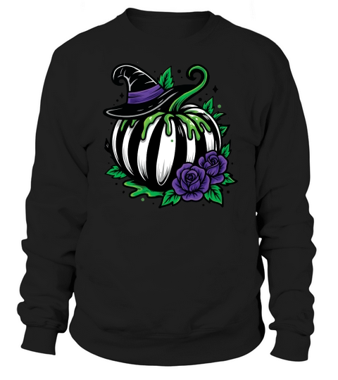 Halloween Pumpkin and Roses Sweatshirt Unisex
