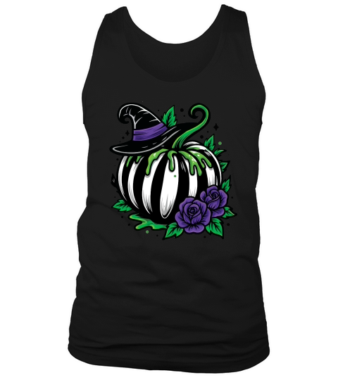 Halloween Pumpkin and Roses Tank Top Unisex