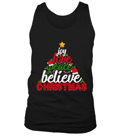 Joy Love Peace Believe Christmas Tank Top Unisex