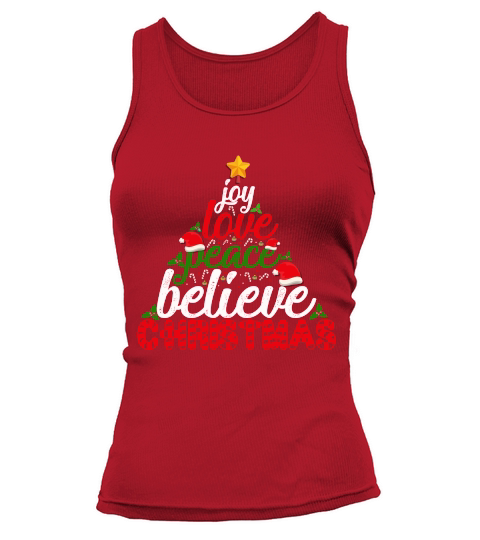 Joy Love Peace Believe Christmas Tank top Woman
