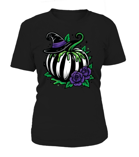 Halloween Pumpkin and Roses Women's T-Shirt