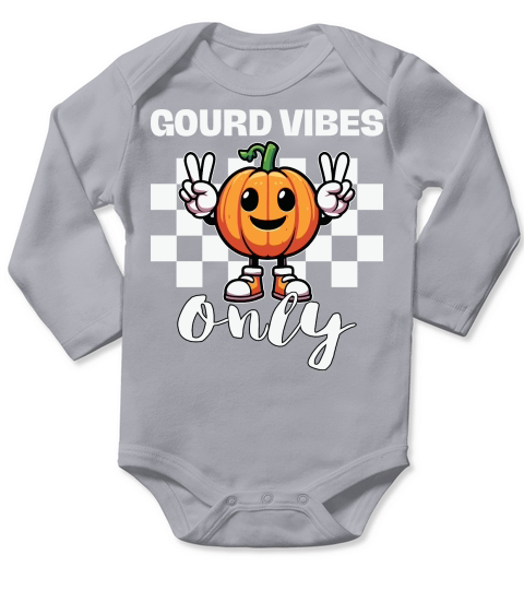 Gourd Vibes Only Pumpkin Long Sleeve Baby One-Piece