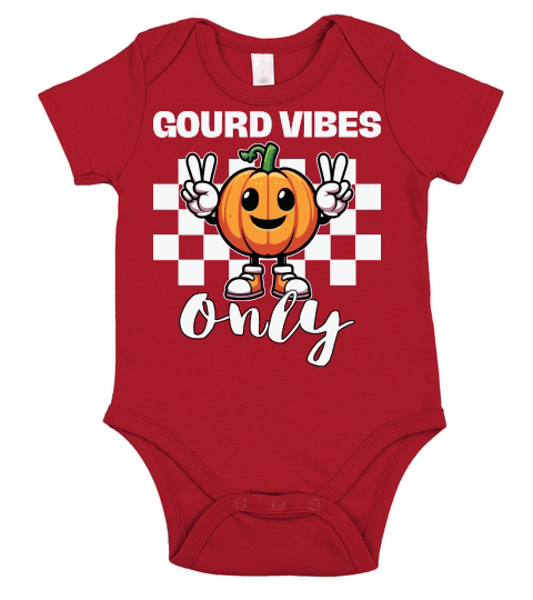 Gourd Vibes Only Pumpkin Short Sleeve Baby One-Piece