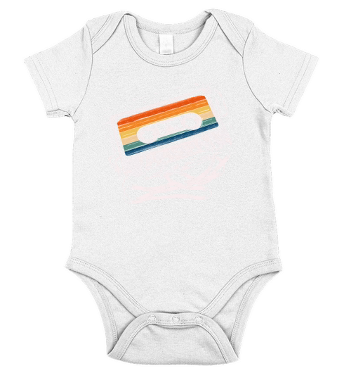 80s Cassette Tape Retro Vintage Short Sleeve Baby One-Piece