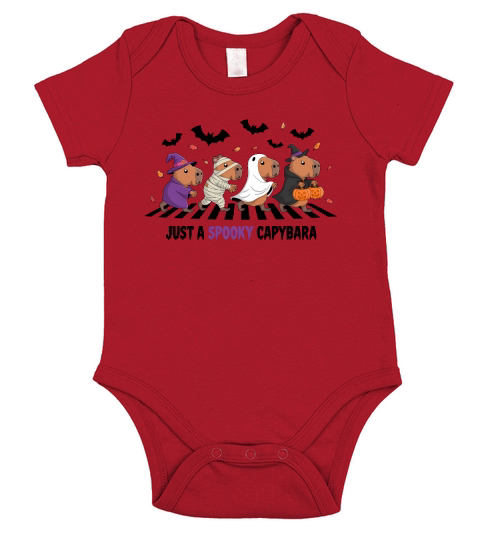 Just a Spooky Capybara Halloween Short Sleeve Baby One-Piece