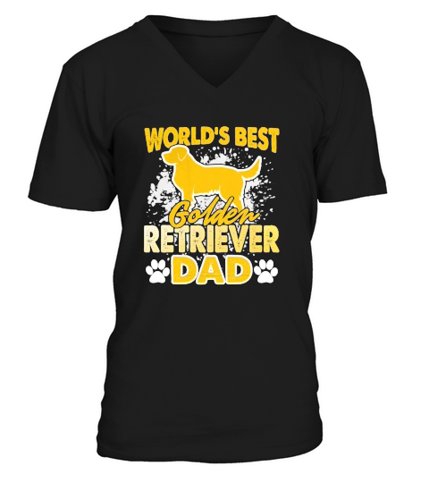 Golden Retriever Dad Fathers Day Gift V-Neck T-shirt
