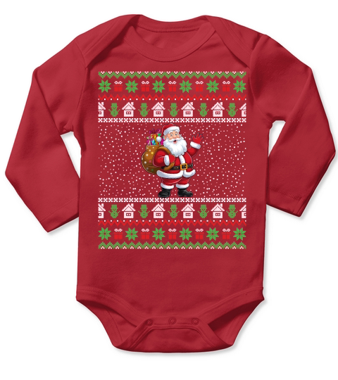 Funny Santa Gifts Christmas Ugly Long Sleeve Baby One-Piece