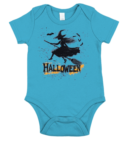 Halloween Witch Short Sleeve Baby One-Piece