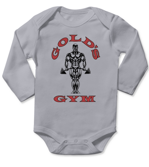 Golds Gym Muscle Joe Long Sleeve Baby One-Piece